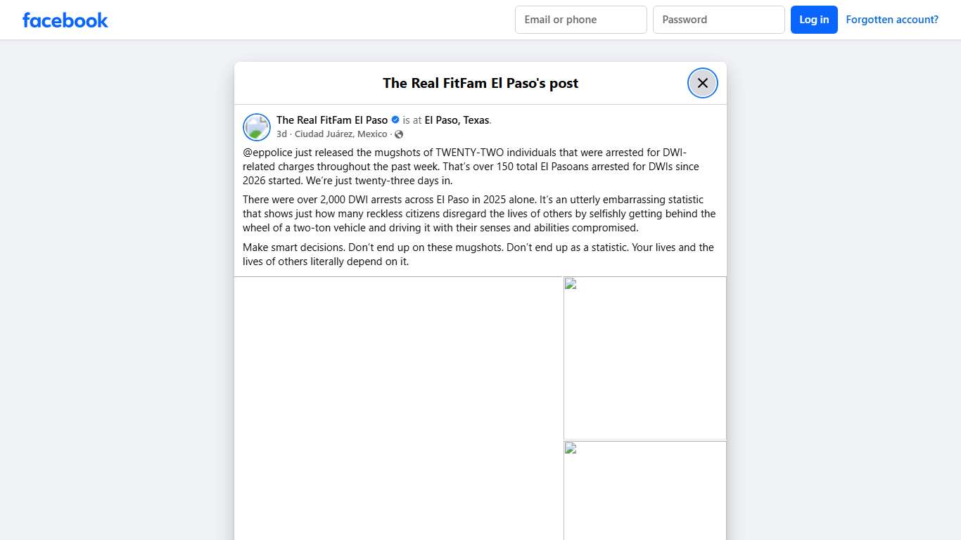 @eppolice just released the... - The Real FitFam El Paso Facebook